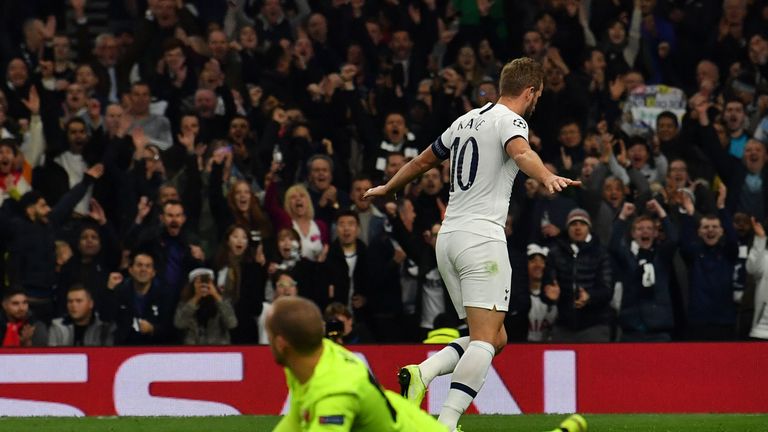 Harry Kane netted his third and fourth Champions League goals of the season