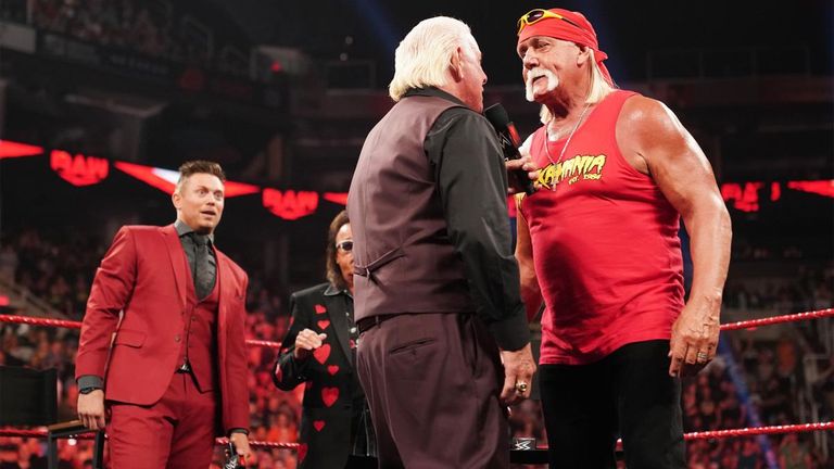 Ric Flair and Hulk Hogan squared up at Raw