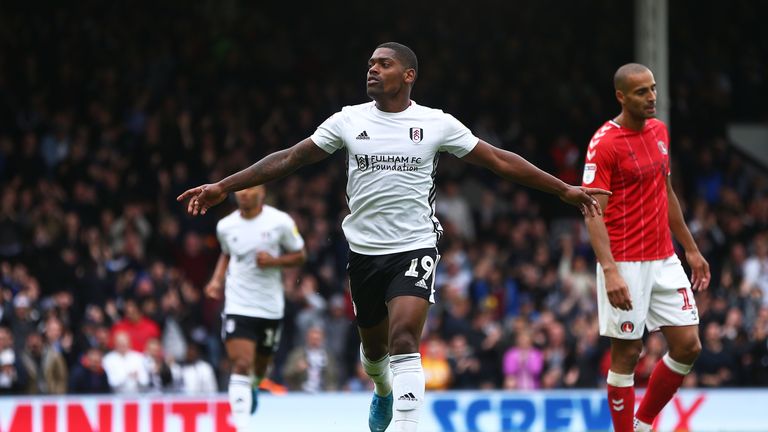 Ivan Cavaleiro of Fulham celebrates scoring his sides first goal during the Sky Bet Championship match between Fulham and Charlton Athletic at Craven Cottage 