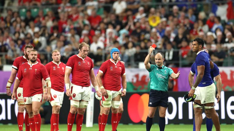 Jaco Peyper appeared to mock the elbow to the head that earned France lock Sebastien Vahaamahina a red card against quarter-final opponents Wales