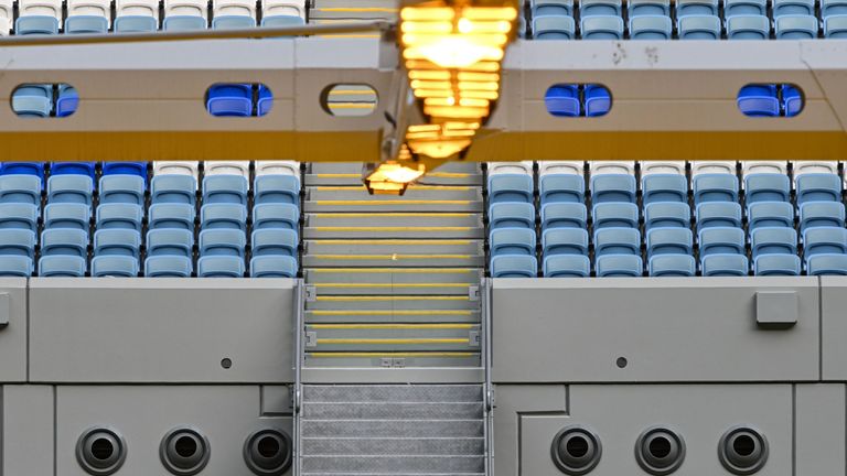 The air-condition vents that can be used to blow cold air at the Janoub Stadium in the capital Doha