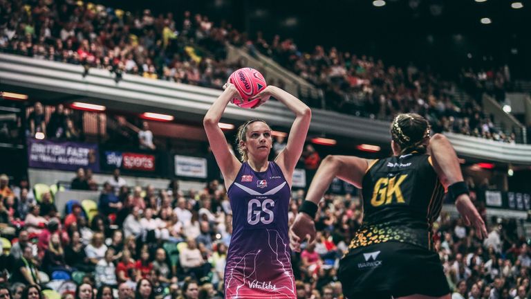 The international shooter inspired her side to victory at the Copper Box Arena