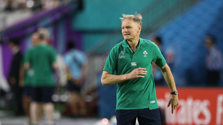 Ireland Head Coach Joe Schmidt during the pre match warm up ahead of the Rugby World Cup 2019 Group A game between Ireland and Russia 