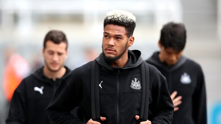 Joelinton of Newcastle United arrives at the stadium prior to the Premier League match between Newcastle United and Watford FC at St. James Park on August 31, 2019 in Newcastle upon Tyne, United Kingdom. (