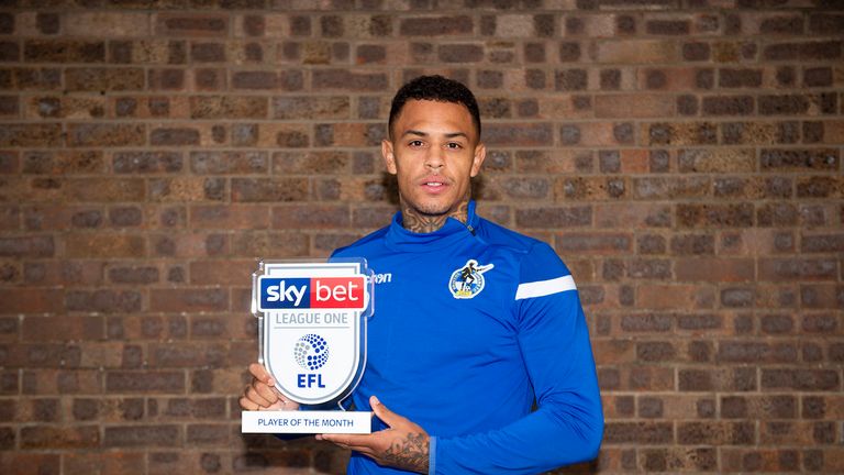 Jonson Clarke-Harris of Bristol Rover wins the Sky Bet League One Player of the Month award - Mandatory by-line: Dougie Allward/JMP - 10/10/2019 - FOOTBALL -  - , England - Sky Bet Player of the Month Award