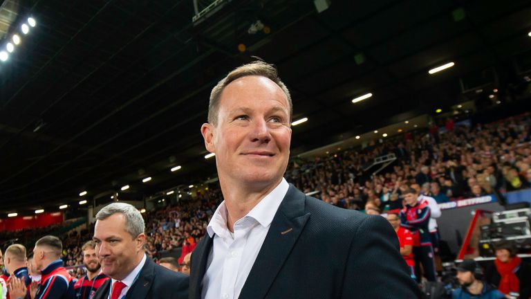 Picture by Allan McKenzie/SWpix.com - 12/10/2019 - Rugby League - Betfred Super League Grand Final - St Helens v Salford Red Devils - Old Trafford, Manchester, England - St Helens' coach Justin Holbrook.