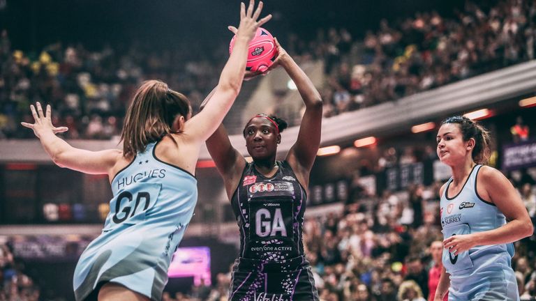 Kadeen Corbin in action at the British Fast5 All-Stars Championships 