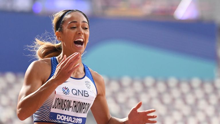 Katarina Johnson-Thompson held the overnight lead in the heptathlon