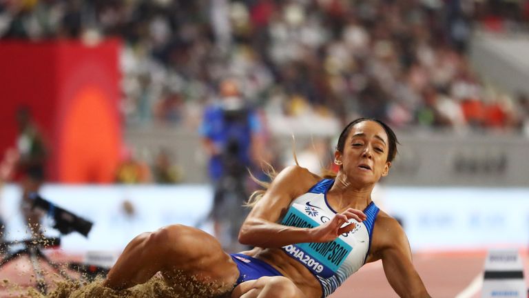 Katerina Johnson-Thompson increased her heptathlon lead with 6.77m in the long jump