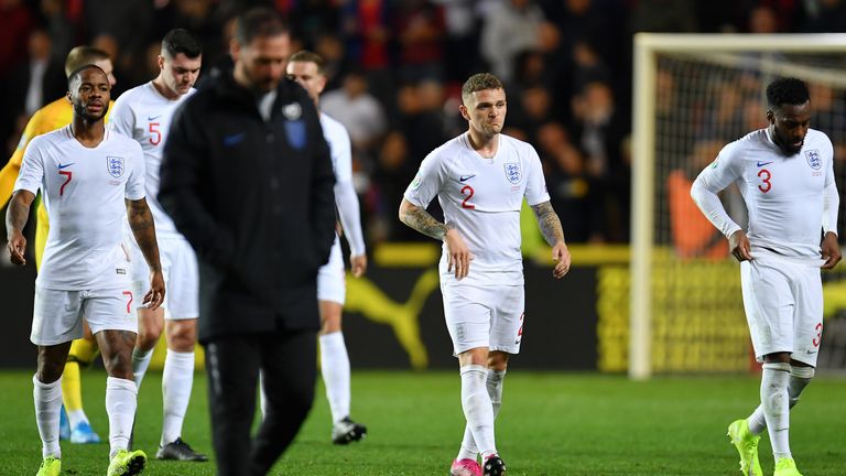 England defender Kieran Trippier after their 2-1 defeat away to Czech Republic in European Qualifiers