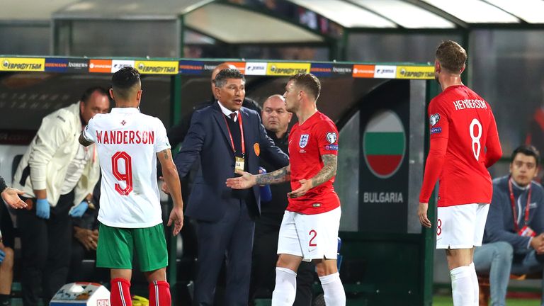Members of England's squad were racially abused at the Vasil Leviski Stadium