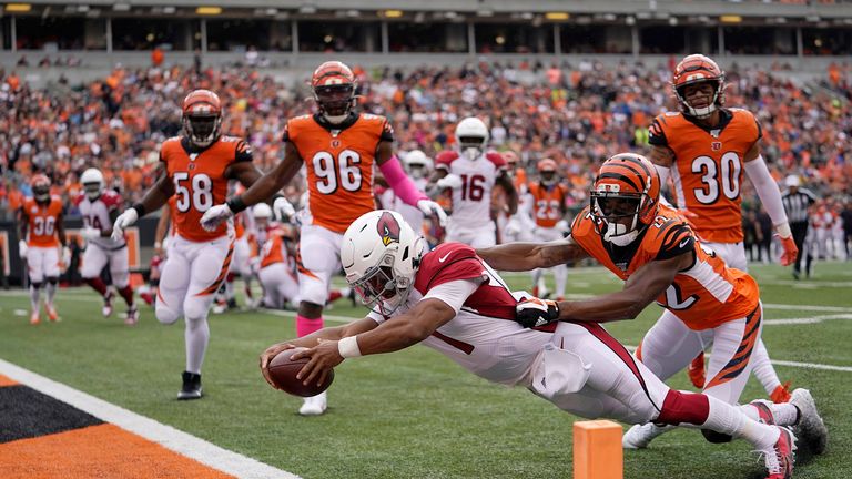 Kyler Murray ran for a score in his first win as pro