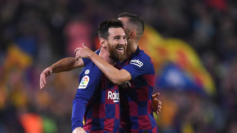 Lionel Messi's double sent Barcelona top, until Thursday at least