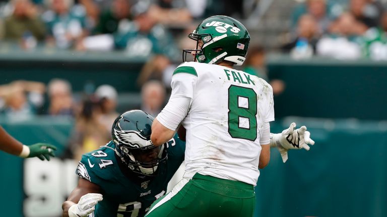 The Eagles defense terrorised Luke Falk and the hopeless Jets