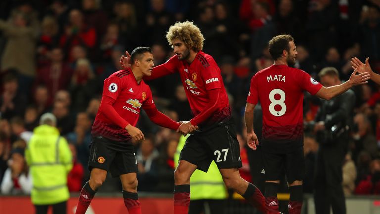 Jose Mourinho brought on Alexis Sanchez, Marouane Fellaini and Juan Mata at half-time as Manchester United beat Newcastle 3-2 in October 2018