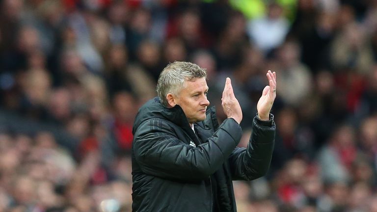 Manchester United manager Ole Gunnar Solskjaer on the touchline during the match against Liverpool