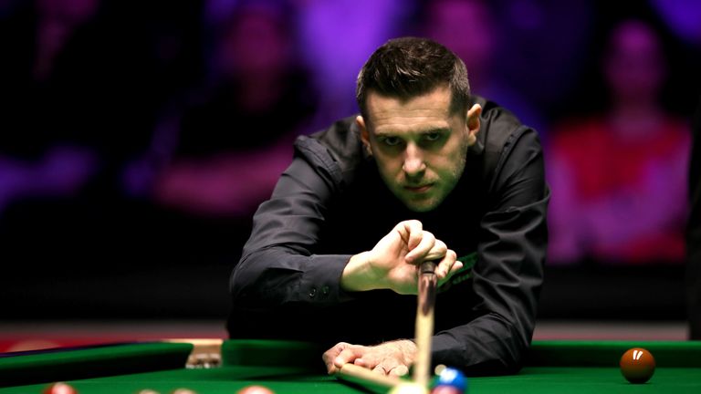 Mark Selby of England plays plays a shot during his first round match against Stephen Maguire of Scotland on day four of The 2019 Dafabet Masters at Alexandra Palace on January 16, 2019 in London, England. 