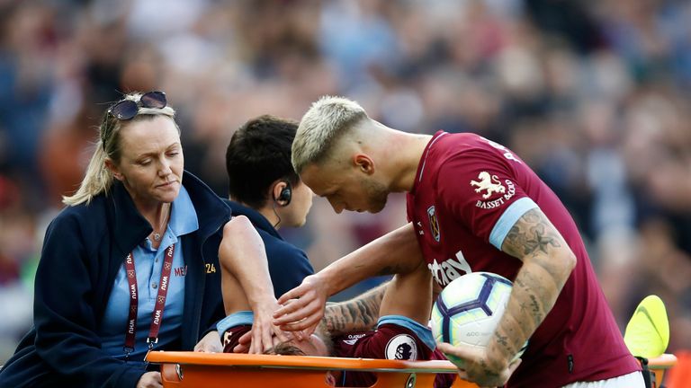  during the Premier League match between West Ham United and Tottenham Hotspur at London Stadium on October 20, 2018 in London, United Kingdom.