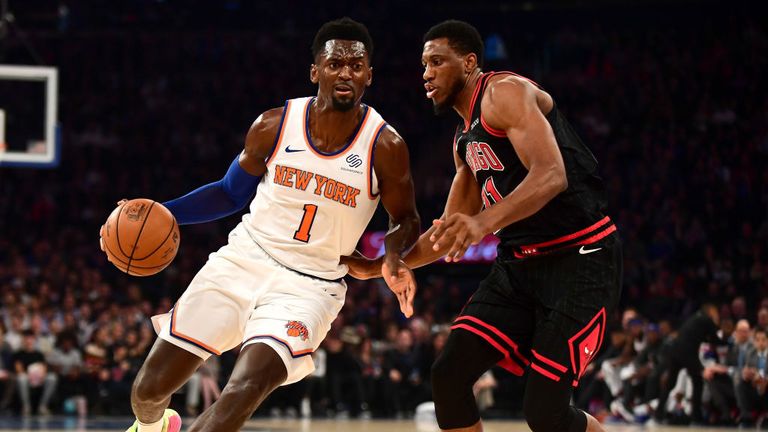 New York Knicks against Chicago Bulls in the NBA