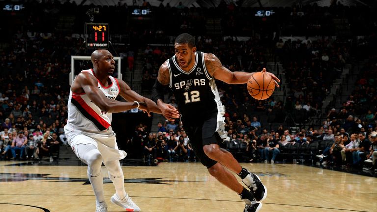 San Antonio Spurs against Portland Trail Blazers in the NBA