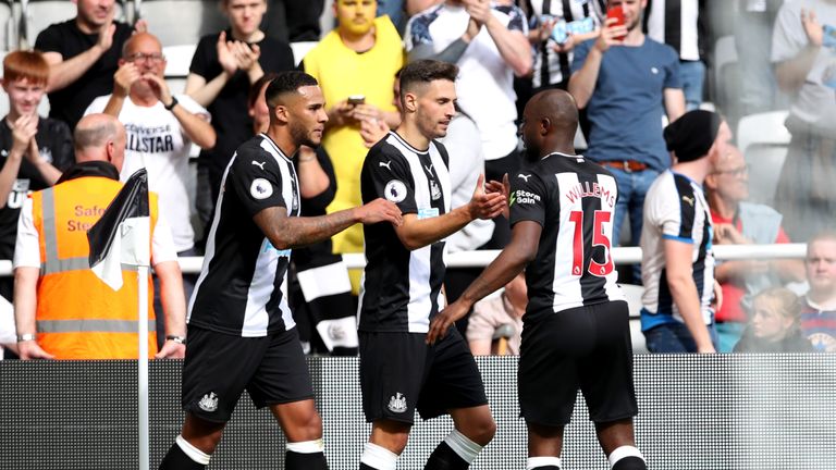 Newcastle defender Fabian Schar celebrates