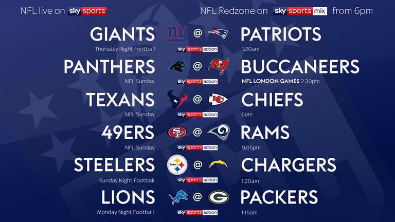 Your Week Six NFL games on Sky!