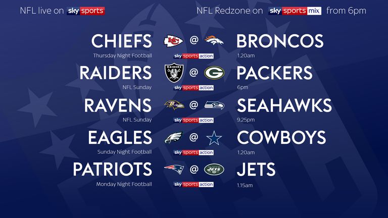 Your NFL Week Seven fixtures!