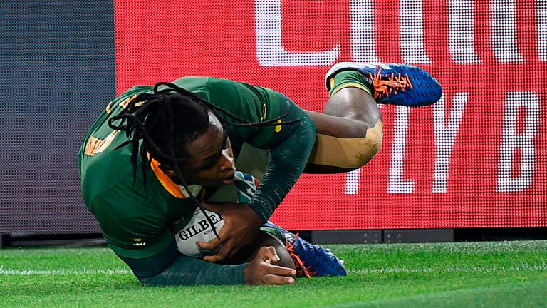 Wing S'bu Nkosi scored up the left wing as the Boks made a rapid start