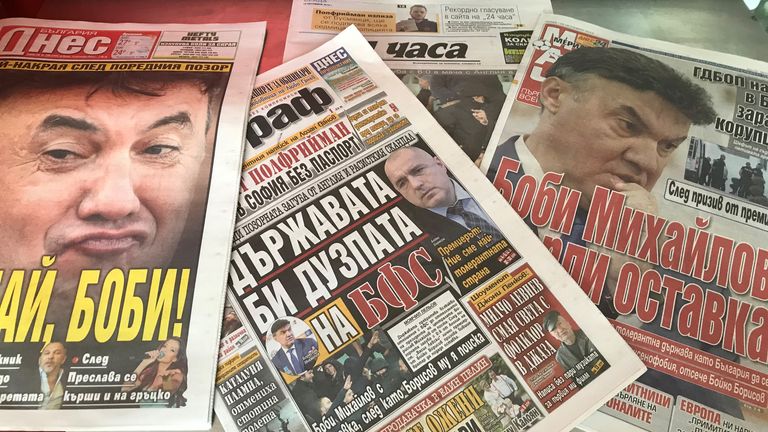 Bulgarian newspapers on Wednesday 16th October 2019 following racism row after England game