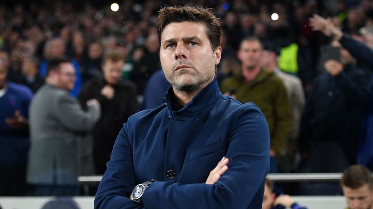 Tottenham&#39;s Mauricio Pochettino looks on during the 7-2 defeat to Bayern in the Champions League.