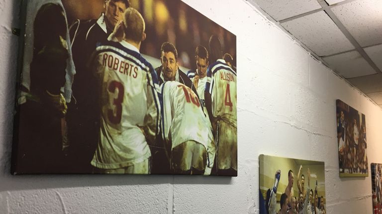 In the corridors at Prenton Park, home of Tranmere Rovers