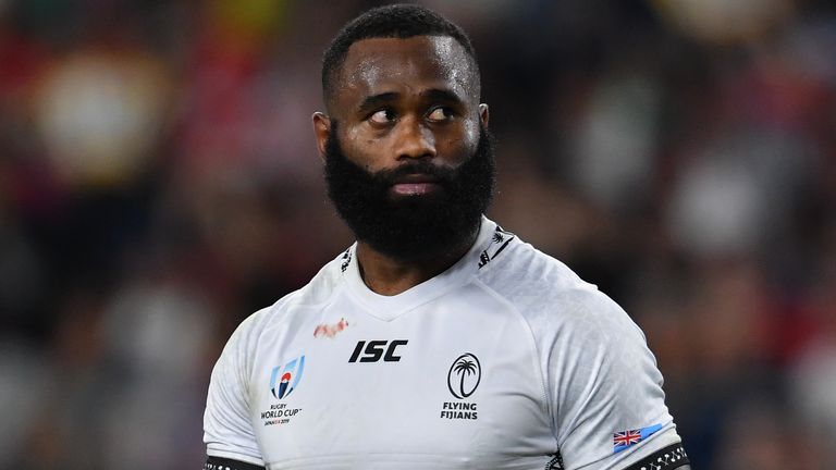 OITA, JAPAN - OCTOBER 09: Fiji's Semi Radradra dejected during the Rugby World Cup 2019 Group D game between Wales and Fiji at Oita Stadium on October 9, 2019 in Oita, Japan. (Photo by Ashley Western/MB Media/Getty Images)