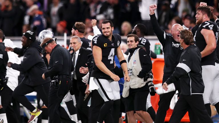 Derek Carr and the Raiders fought back for a 24-21 win in Tottenham Hotspur Stadium