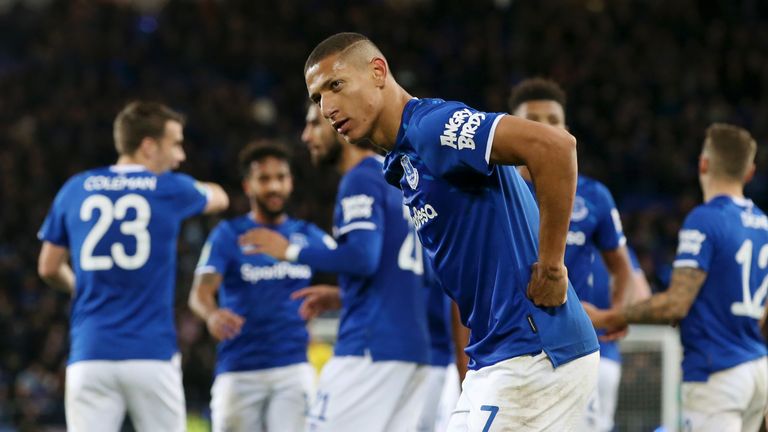 Richarlison during the Carabao Cup Round of 16 match between Everton and Watford at Goodison Park on October 29, 2019 in Liverpool, England. (Photo by Jan Kruger/Getty Images)
