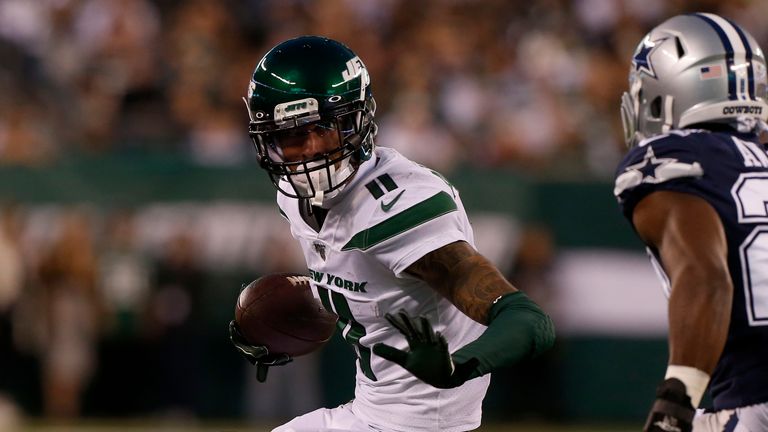 Robby Anderson, New York Jets against the at MetLife Stadium on Sunday, Oct. 13, 2019 in East Rutherford, New Jersey. 