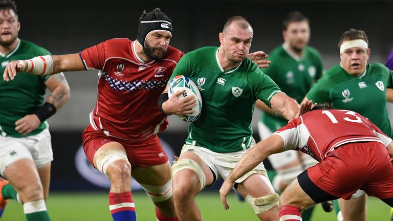 Rhys Ruddock in action against Russia