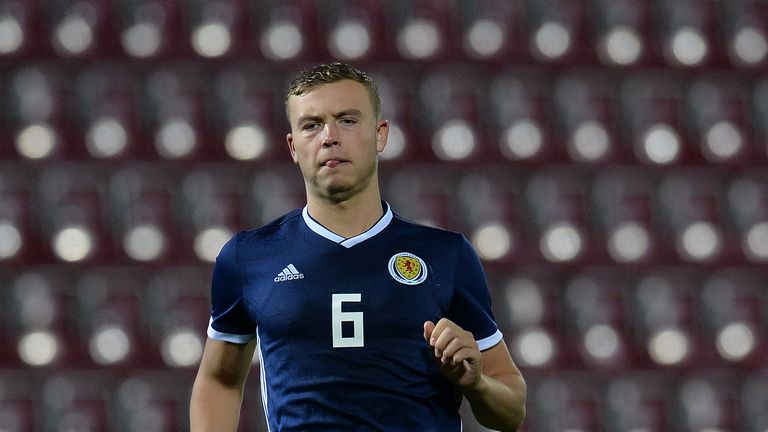 Ryan Porteous no pudo forzar un gol para Escocia U21 el jueves