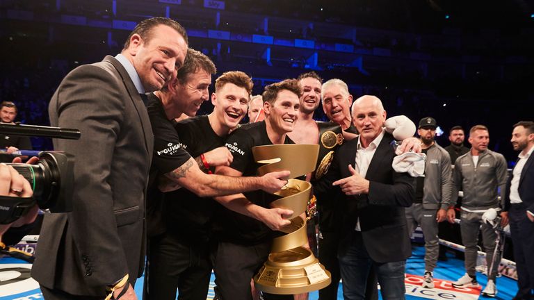 McGuigan and Taylor's team celebrate a career-defining win