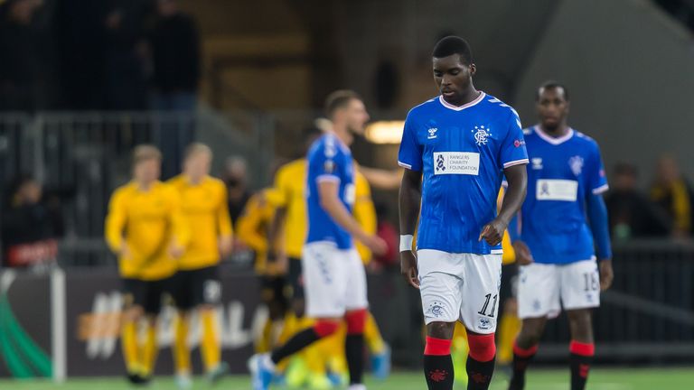 Sheyi Ojo looks dejected in the Europa League defeat to BSC Young Boys