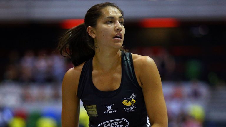 Sophia Candappa in action for Wasps Netball