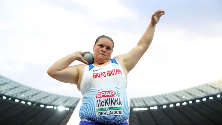 Sophie McKinna during day two of the 24th European Athletics Championships at Olympiastadion on August 8, 2018 in Berlin, Germany. This event forms part of the first multi-sport European Championships.