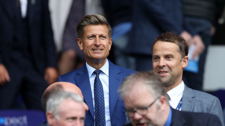 Steve Parish during the Premier League match between Huddersfield Town and Crystal Palace at John Smith's Stadium on September 15, 2018 in Huddersfield, United Kingdom.