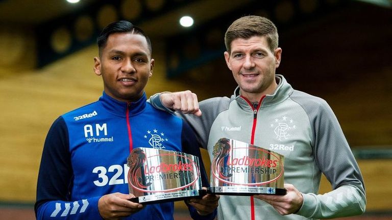 Scottish Premiership league leaders Rangers celebrate double award success 