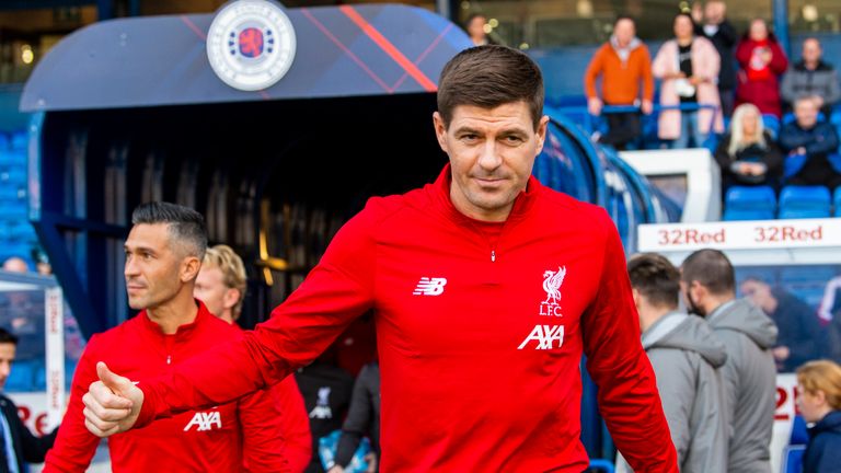 Steven Gerrard during the Legends Match between Rangers and Liverpool at Ibrox 