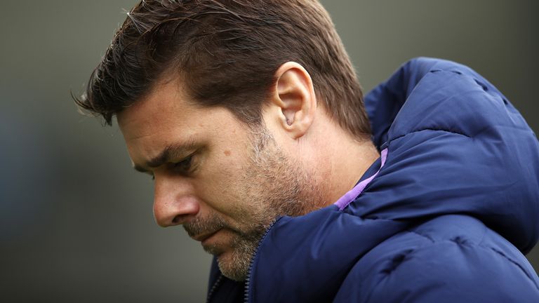 Tottenham manager Mauricio Pochettino during the defeat at Brighton