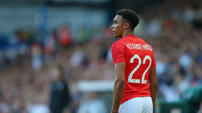 Alexander-Arnold on his England debut against Costa Rica in June last year