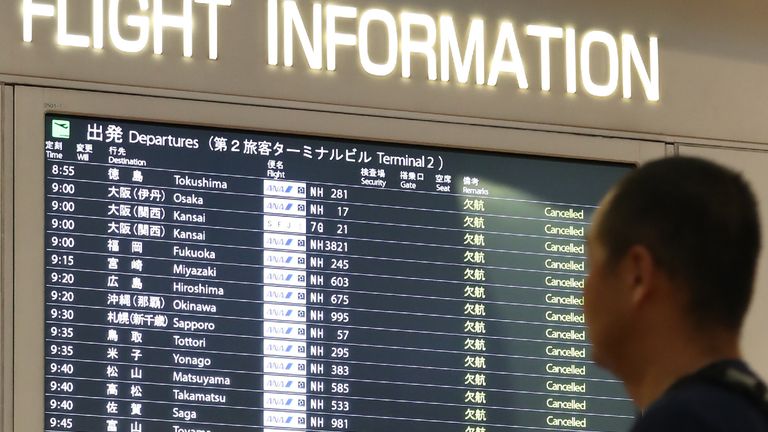 1,600 flights have been cancelled so far due to Typhoon Hagibis