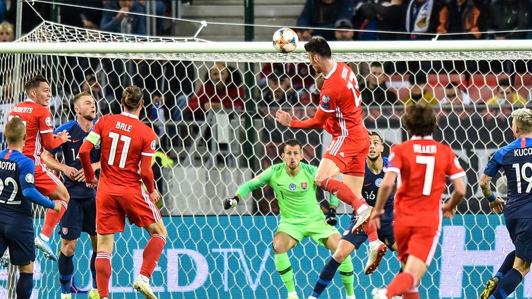 Kieffer Moore's headed Wales in front with a towering header midway through the first half