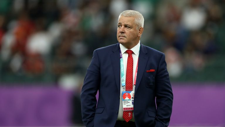  Warren Gatland, the Wales head coach looks on during the Rugby World Cup 2019 Quarter Final match between Wales and France at Oita Stadium on October 20, 2019 in Oita, Japan