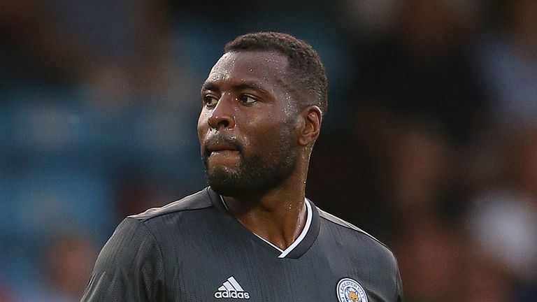 Wes Morgan of Leicester City looks on during the Pre-Season Friendly match between Scunthorpe United and Leicester City at Glanford Park on July 16, 2019 in Scunthorpe, England.